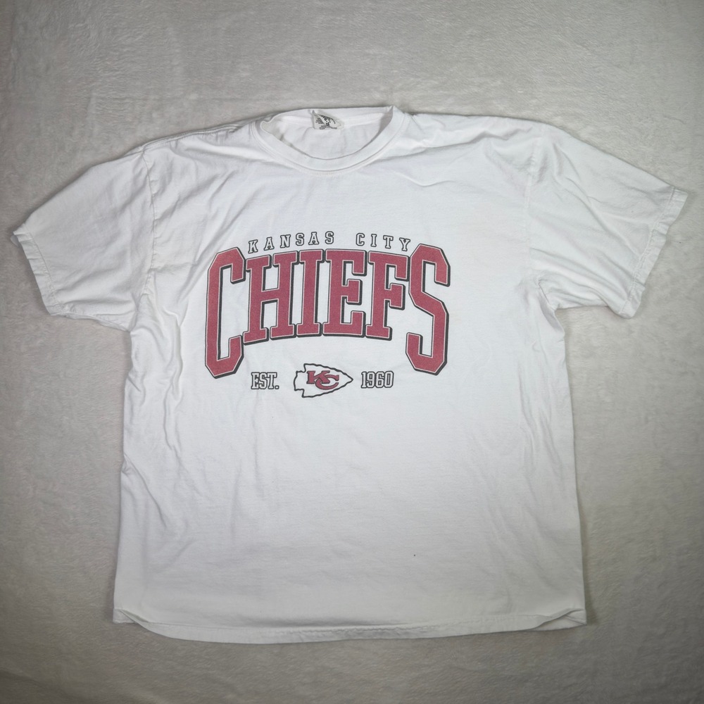 Kansas City Chiefs Comfort Colors‎ T-Shirt 2XL NFL Football White